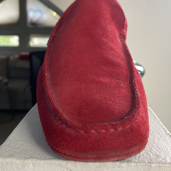 BOSS Red Suede Driving Loafers Men Size 7.5 - Picture 4 of 9